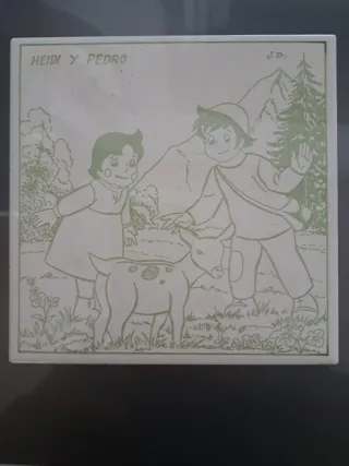 Azulejo Heidi y Pedro Serie TV