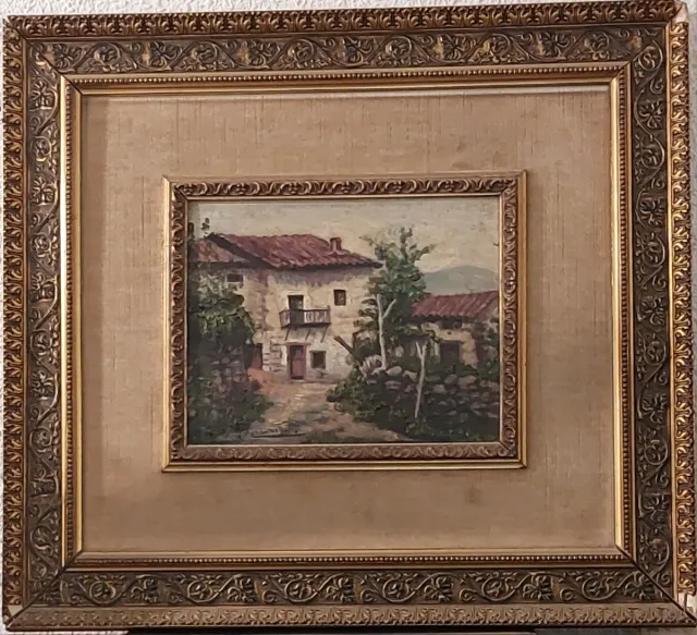 Pintura Paisaje Vasco Caserío P. Mendarozqueta