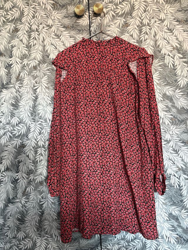 Vestido Zara floral naranja y negro