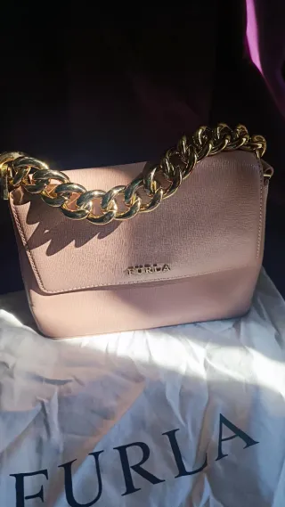 Furla Pochette Rosa con Catena Oro
