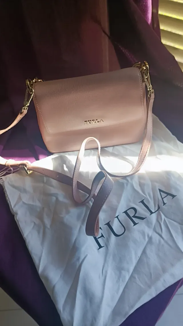Furla Pochette Rosa con Catena Oro