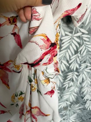 Zara Top Asimétrico Estampado Pájaros