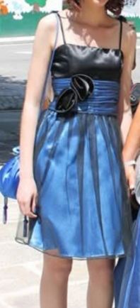 Vestido fiesta niña azul y negro