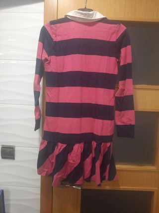 Vestido niña Ralph Lauren rayas rosa y azul T12-14