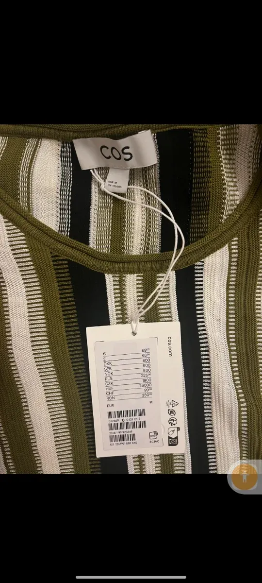 Chaleco COS verde y blanco talla M