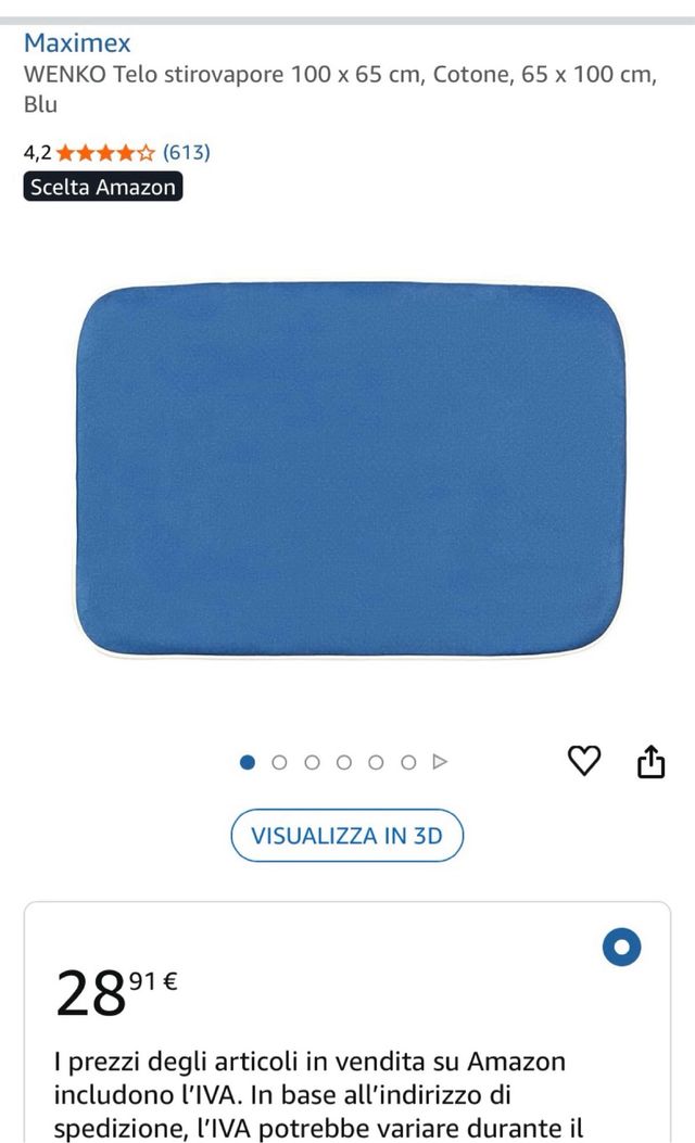 Telo copri asse da stiro in tessuto