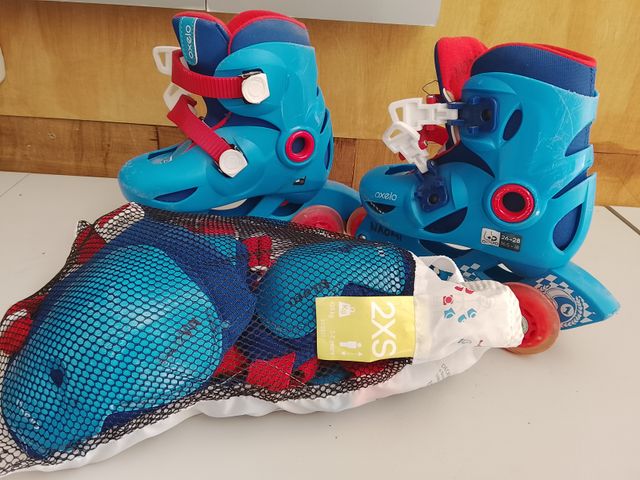 Patines Oxelo y Protecciones Talla 26-28