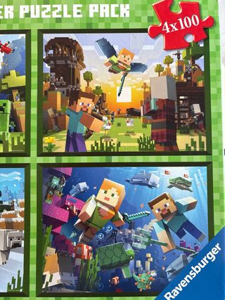 Pack 4 Puzzles Minecraft 100 Piezas