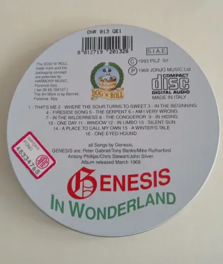 Genesis CD Bootleg In Wonderland