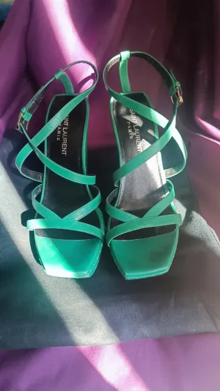 Sandali Saint Laurent Verdi