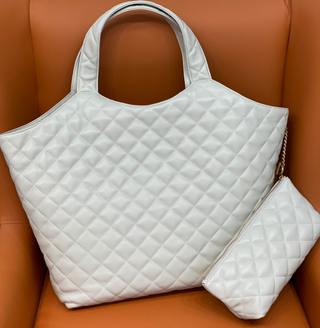 Bolso Tote YSL Acolchado Dorado