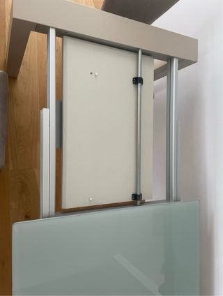 Mesa comedor extensible de cristal templado