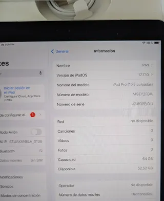 Apple iPad 10.5 LTE A1709 64 GB 
Garantía 2 años