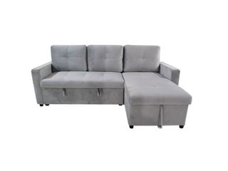 Sofá chaise longue gris convertible