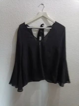 Blusa gasa negra fiesta 