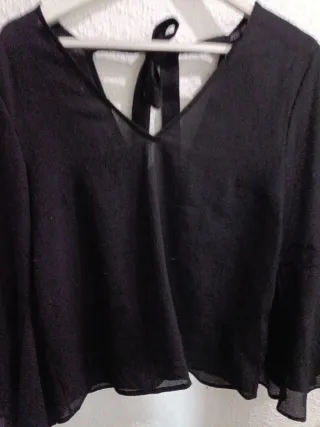 Blusa gasa negra fiesta 