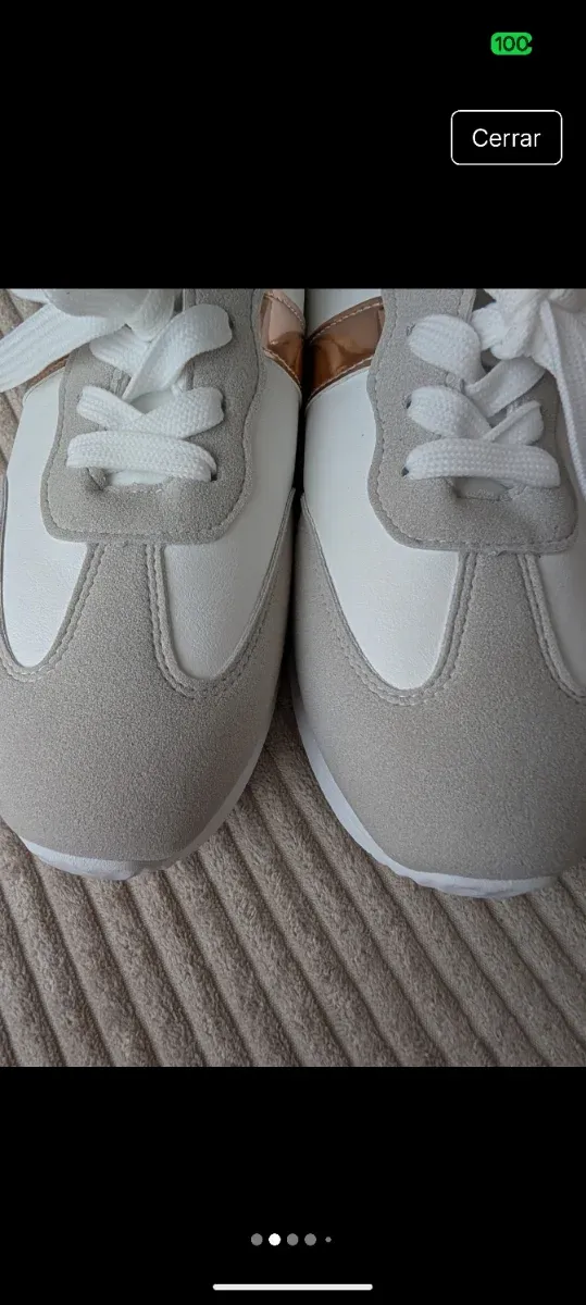 Zapatillas urbanas EU 39 doradas y blancas