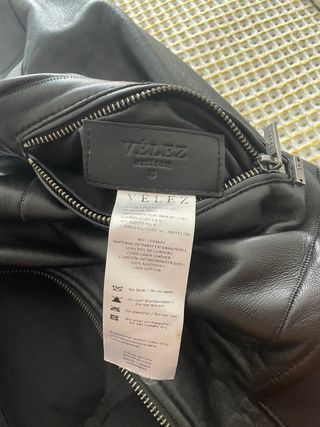 Chaqueta Cuero Velez Negra Talla S