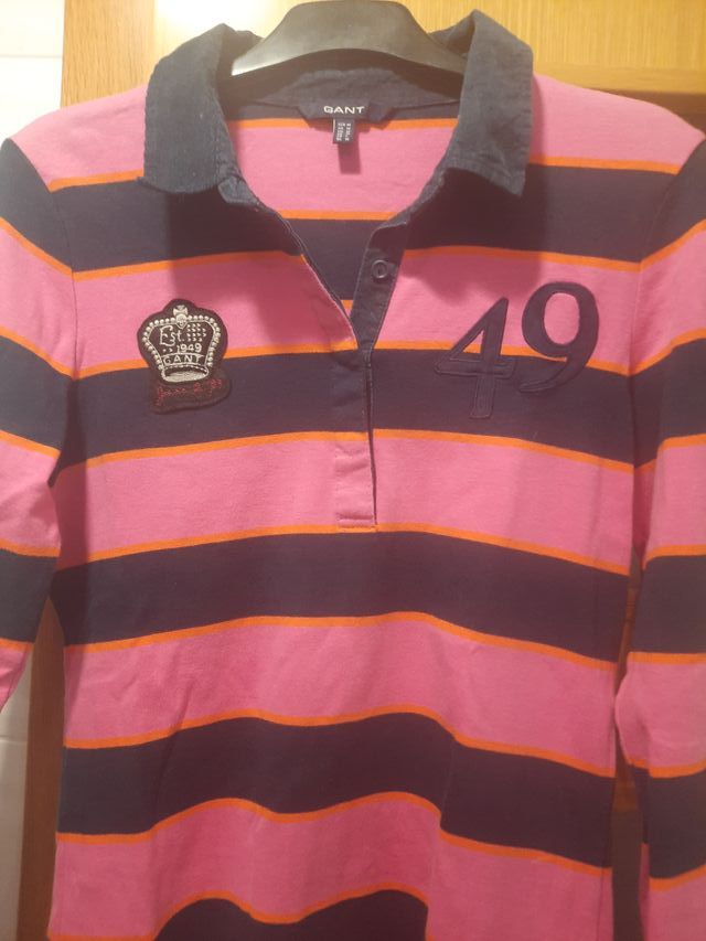 Polo niña GANT rayas azul y rosa Talla M-L