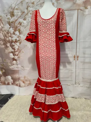 Vestido Flamenca Rojo y Blanco