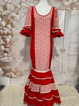 Vestido Flamenca Rojo y Blanco