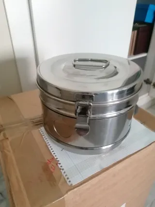 Caja esterilizadora vintage acero inoxidable