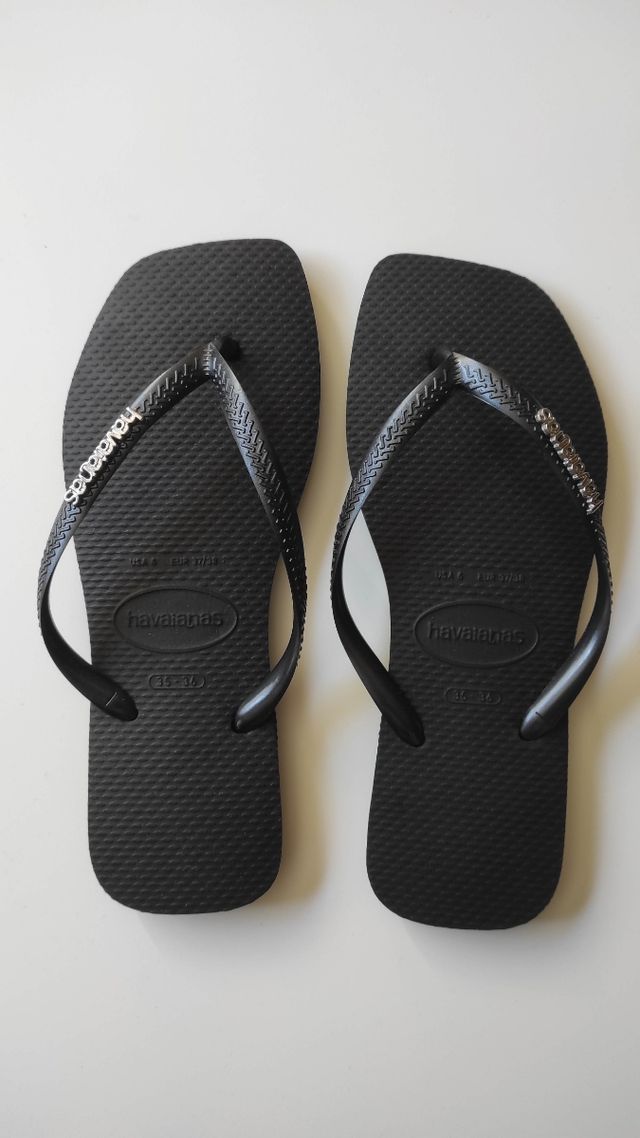 Sandalias Havaianas Negras Talla EUR 37/38, USA 6