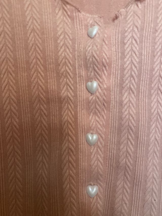 Cardigan rosa corto con botones di SHEIN