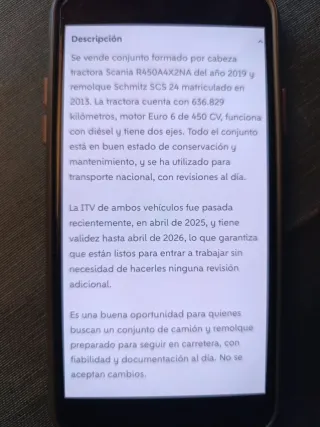 Camión scania R450 2019