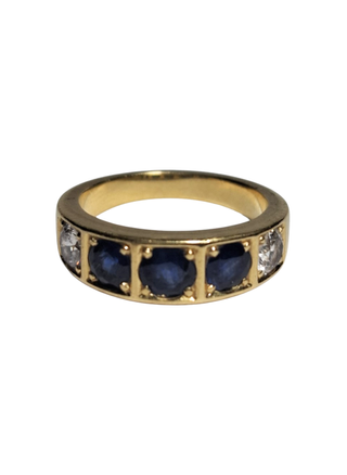 Anillo Oro 18K Zafiros y Brillantes