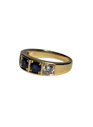 Anillo Oro 18K Zafiros y Brillantes