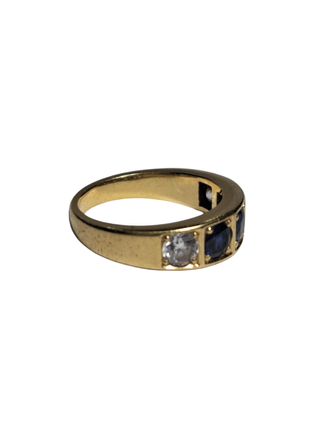 Anillo Oro 18K Zafiros y Brillantes