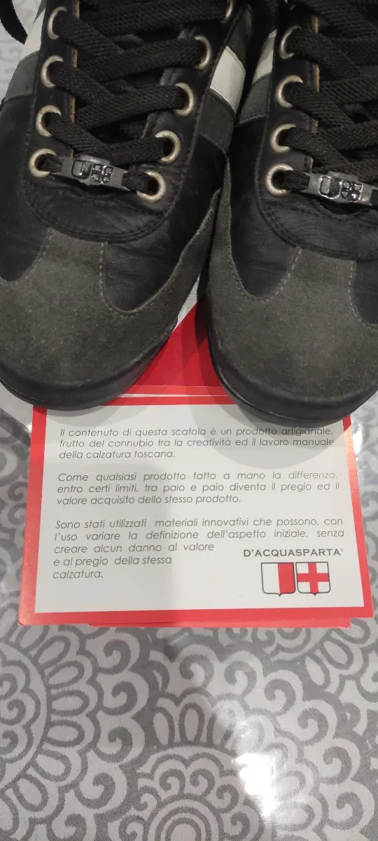 Scarpe D'Acquasparta uomo nere/grigie taglia 42