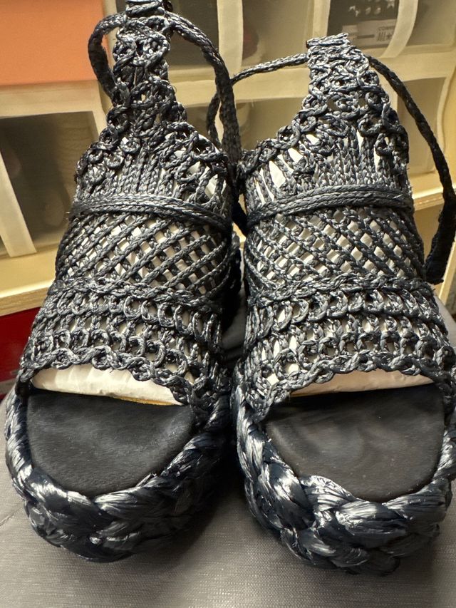 Sandali zeppa neri donna Tg 36