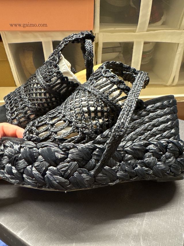 Sandali zeppa neri donna Tg 36