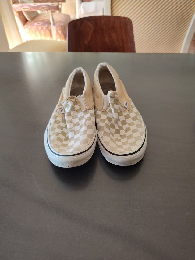 Zapatillas Vans Checkerboard Beige Mujer