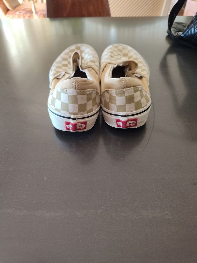 Zapatillas Vans Checkerboard Beige Mujer