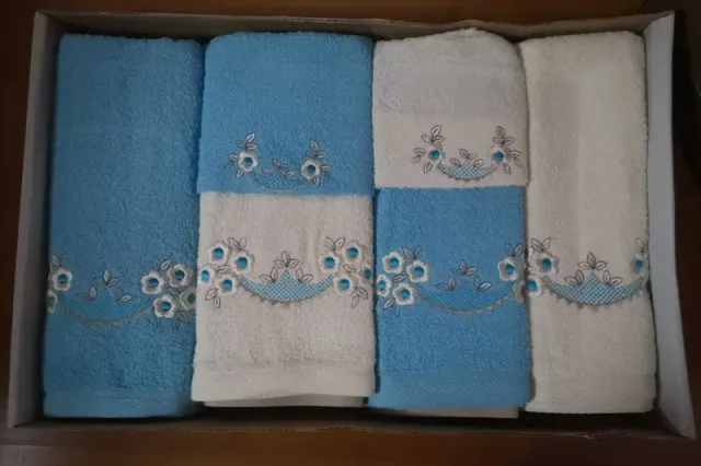 Conjunto de 6 toalhas bordadas