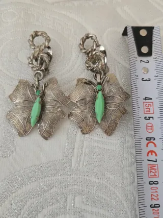 Pendientes clips antiguos mariposa