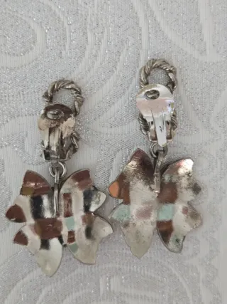 Pendientes clips antiguos mariposa