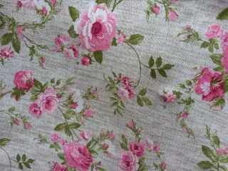 Tela loneta 100x140cm flores rosas