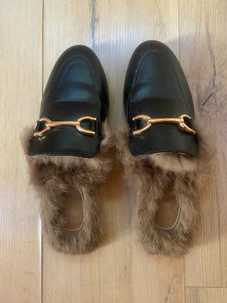 Mocasines destalonados negros talla 38