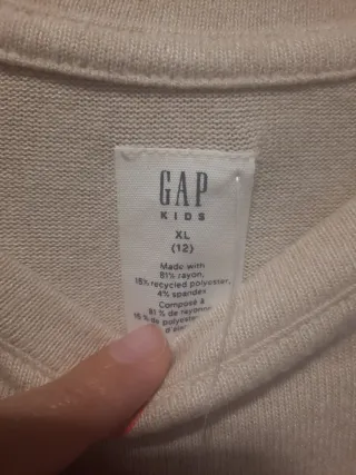 Jersey niña GAP punto beige talla 12. Con etiqueta