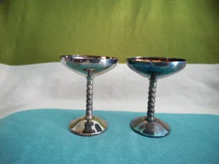 2 Copas de Cóctel Plateadas Decorativas