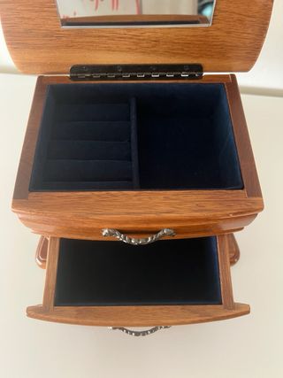Joyero de madera Vintage con Espejo