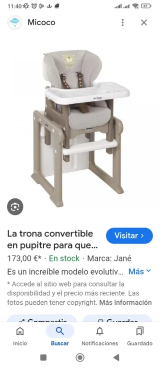 Trona convertible Jané