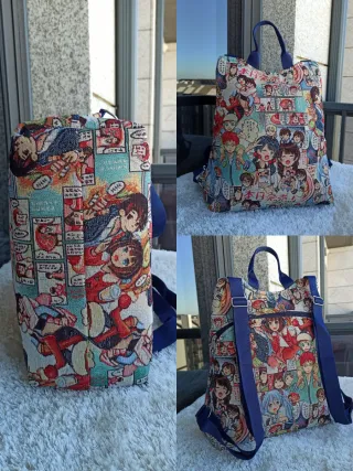 Mochila estilo anime multicolor