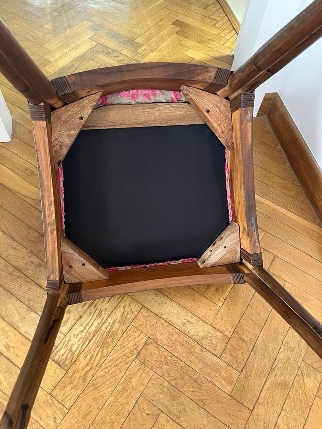 6 Sillas de Comedor Ratán y Madera