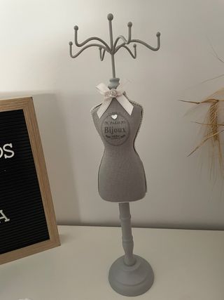 Joyero Maniquí Gris y Blanco