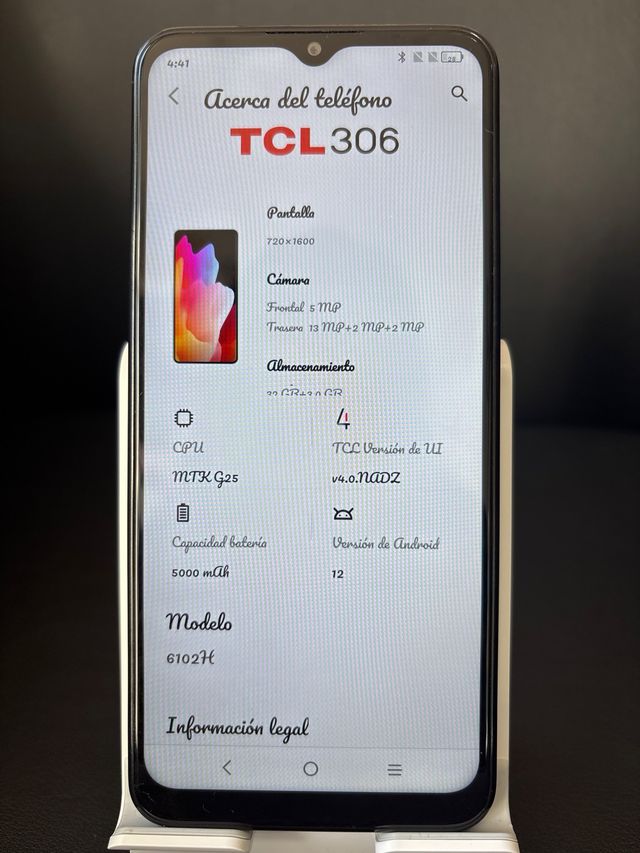 Móvil TCL 306 Gris